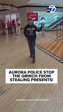 Aurora police stop the Grinch from stealing presents!