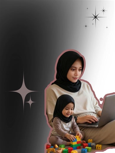 Realita kerja dari rumah Laptop bersanding sama mainan Qya.#fyppp