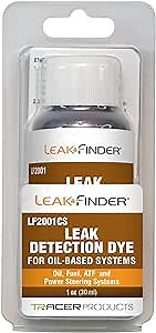 LF2001CS Automotive Oil-Based Fluid Leak Detection Dye, Services Auto Oil, Fuel, ATF, Power Steering, 1oz Ultraviolet Fluorescent Dye Bottle, Made in USA