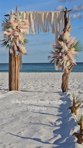 Barefoot Weddings offers everything you need for a memorable barefoot beach wedding in Florida! #destinationwedding #bohostyle #microwedding #foryou #barefootweddings KM Beach Weddings | Barefoot Weddings® | Facebook