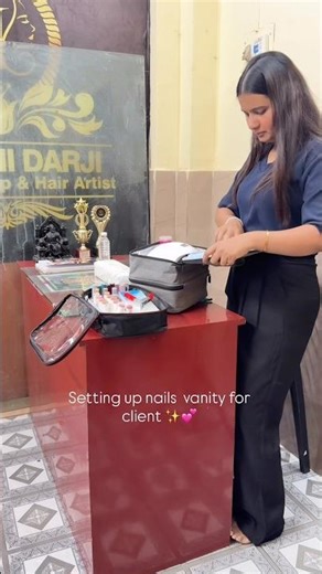 Nails vanity setup ✨💕#nailartist #nailextentions #nailsnailsnails #vanitysetup