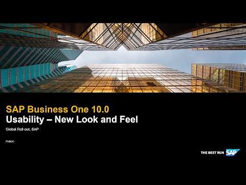 SAP Business One 10.0 Usability - New Look and Feel