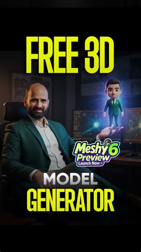 49K views · 386 reactions | Turn Image into 3D Model with Meshy. Meshy 5 is here — and it’s better than ever. Try Meshy 5 to turn text or images into game, design, or print-ready 3D assets in minutes! Now offering 50% OFF for all new users— no code needed! Start here: https://knagi.in/meshy | Kulwant Nagi | Facebook