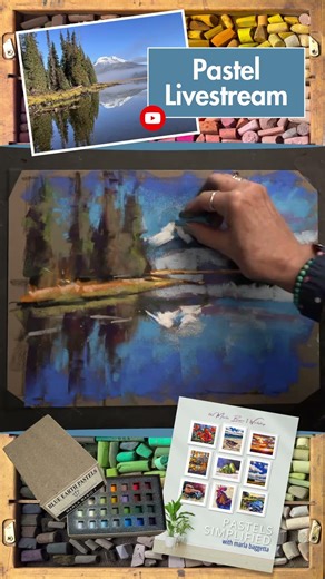 Pastel Painting Timelapse — Mountain Lake with the Marla Basic I Blue Earth Set #shorts