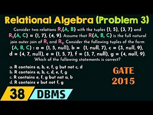Relational Algebra (Solved Problem 3)