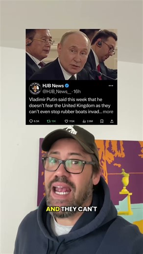 Putin said this week, he doesn’t fear the UK. #uk #putin #migrants #boats #grape