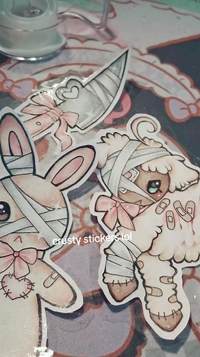 🐾🐇A little sticker tutorial!!🧸🌸 this is probably for the people who don't have sticker machines cuz those are a lot easier ToT I recommend those! anyways hope u guys liked it, also check out my YouTube I posted an old sketchbook Tour on there again! :D🌸 #tutorial #tradionalart #altart #stickers #stickertutorial #cutecore🎀🦴🍮🐾 #stuffedanimals #art #arttutorial #andyeah🌸