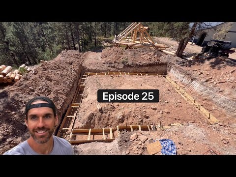 Log Cabin Build-Basement Dug and Footings Formed