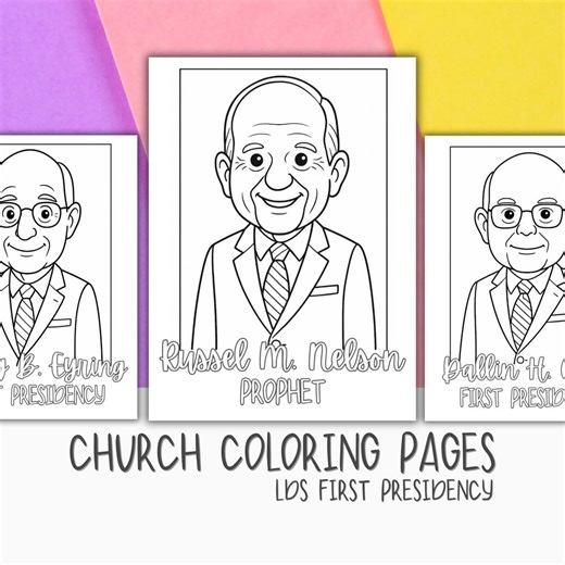 LDS First Presidency Coloring Pages: General Conference Activity (PDF Download) - Etsy