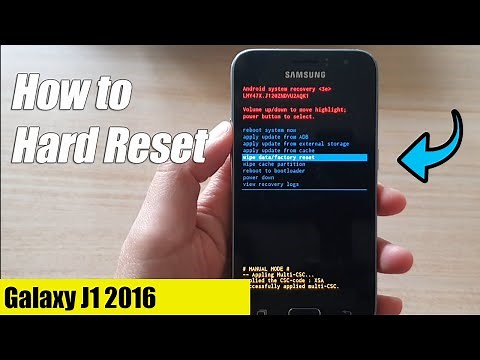 Galaxy J1: How to Hard Reset With Hardware Keys