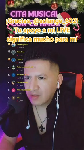 Agradecimiento a los seguidores de Solange en LIVE