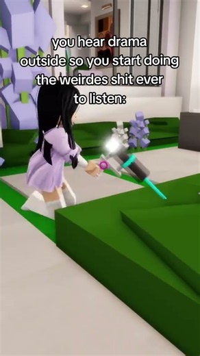 your hear drama outside so you start doing something #roblox #brookhaven #robloxmemes