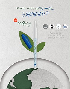 Experience smooth writing with the new Eco Gel pen facelift, now made from 100% recycled plastic for the barrel and cap! #FaberCastell #sustainability Shop now at the nearest stationery shop or Faber-Castell official stores. | Faber-Castell | Facebook
