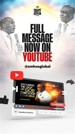 David Ibiyeomie on Instagram: "Reprogramme your mind! DAY 2 – GLORY REIGN Full message available on Salvation Ministries’ YouTube channel."