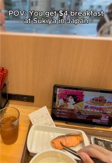 $4 breakfast at Sukiya in Japan — POV solo meal