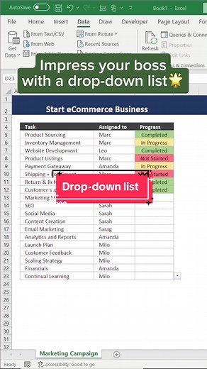 Excel Tutorial: Creating Drop-down List with Data Validation and Conditional Formatting