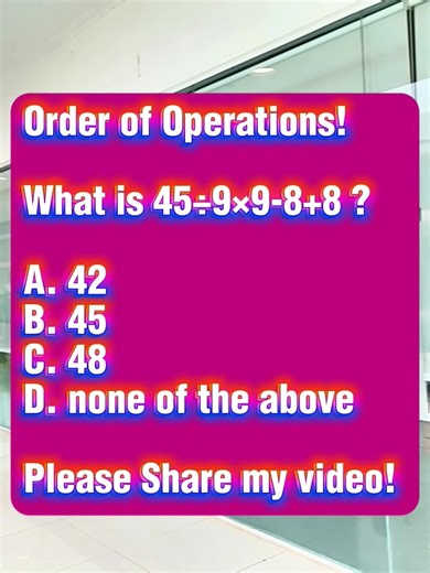 Order of Operations! #mathwithprincess #mathematics #math #mathchallenge #orderofooerations #mathskills #mathisfun #mathtest #mathquiz #mathproblem #mathpractice #mathviral #mathtutorial #mathisfun #mathreview #trendingpost #trebdingvideo #trendingviralvideo #trendingviralpost | Math with Princess