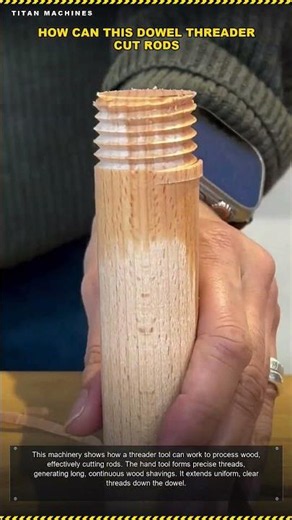 Wooden Dowel Threader Cuts Wood Rods Into Precise Threads #machinery #worktool #process
