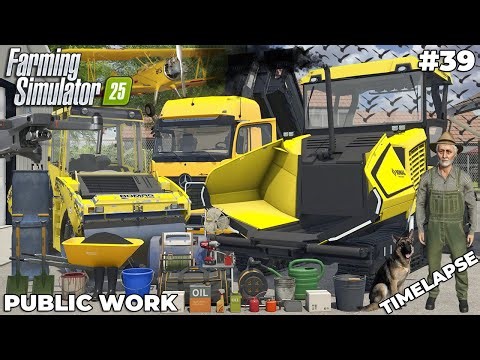 BUYING A BOMAG BF600 ASPHALT PAVER & PAVING OUR HQ 🏗️🔥 | PUBLIC WORK | Farming Simulator 25 | EP 39
