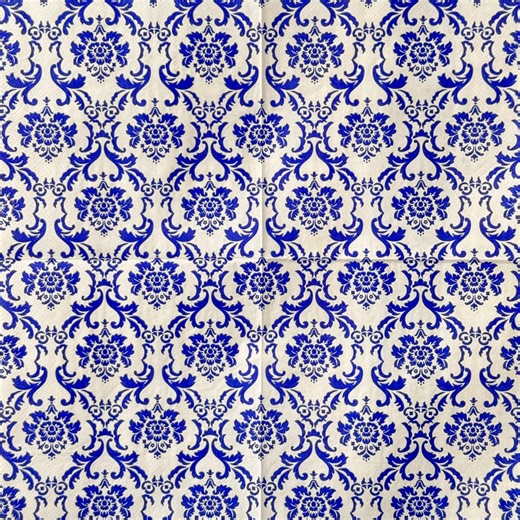 Vintage Blue Damask Pattern Paper Napkin for Decoupage, Elegant Floral Ornament Paper Napkin for Crafting, Scrapbooking DIY Projects 13'' - Etsy