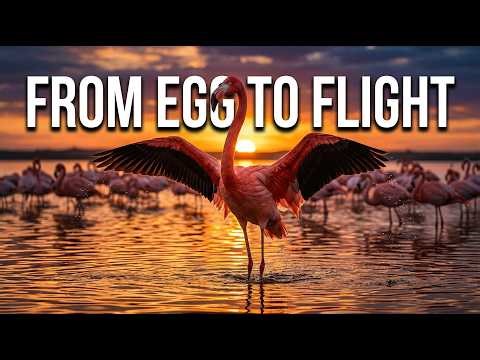 Flamingo Life Cycle From Fragile Egg to Majestic Flight Cinematic Wildlife Story