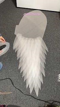 Part 1 angel wings tutorial🪽🤩 #diy #angelwings #wingsdiy #cosplay #angelwingsdiy #wings #handmade