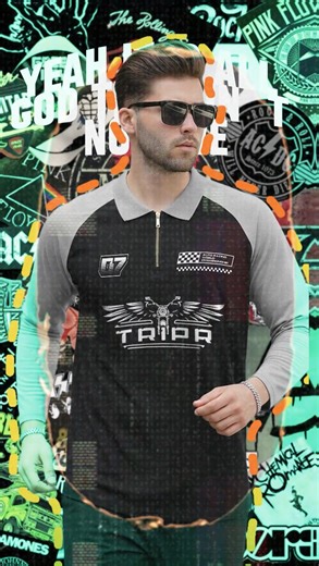 @triprindia on Instagram: ""Looking for a refined smart-casual essential with strong visual appeal? ✨ TriprIndia.com presents the Men’s Colorblock Quarter Zip Polo Neck Full Sleeve T-Shirt – Black & Grey, crafted for comfort, versatility, and a polished everyday look. 🔥 Why Choose This from Tripr India? ✔️ Stylish colorblock pattern in Black & Grey for a modern appearance ✔️ Quarter-zip polo neck that adds structure and adjustable styling ✔️ Full-sleeve design for a clean, balanced silhouette ✔