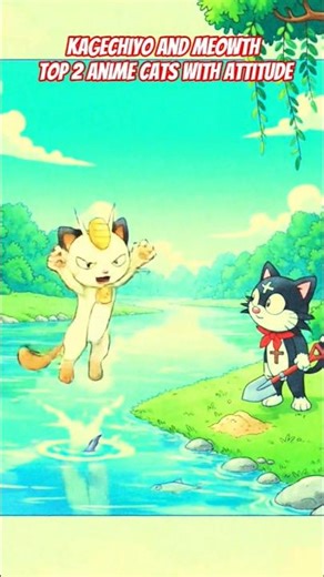 Kagechiyo and Meowth Top 2 Anime Cats with Attitude