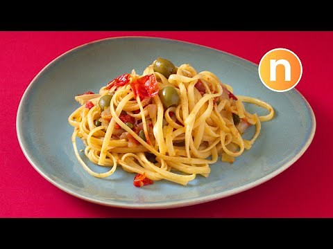 Spaghetti with Olives and Capers [Nyonya Cooking]