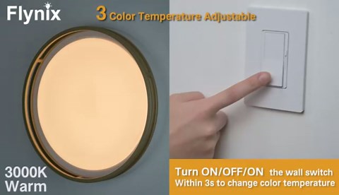 12.5 Inch LED Flush Mount Ceiling Light Fixture, 26W, Super Bright 1700 Lumens, 3 Color 3000K/4000K/5000K, Dimmable Ceiling Lamp for Bedroom Hallway Bathroom Kitchen Laundry (Black Gold)