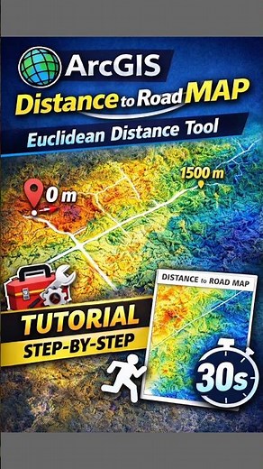 Create Distance to Road Map in ArcGIS Using Euclidean Distance #shorts