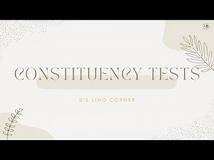 Constituency tests || Syntax || B's Ling Corner