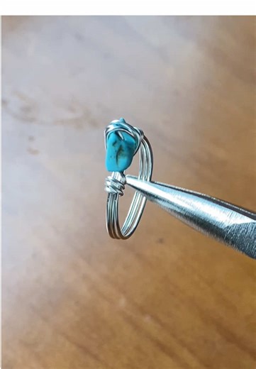 Chips beads ring #handmade #diy#jewelry#wirerings #tutorials