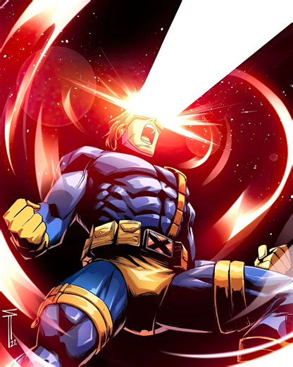 Scott Summers 👁️, known as Cyclops, emits powerful concussive optic blasts from his eyes, controlled by a psionic field and focused through his ruby quartz visor. The beams can range from piercing steel to splitting mountains, with an effective reach of 2,000 feet ⚡. Cyclops’ energy supply is virtually limitless, though prolonged use can cause mental fatigue, so he typically uses only a fraction of his full power. The combination of precise control, devastating force, and strategic restraint ma