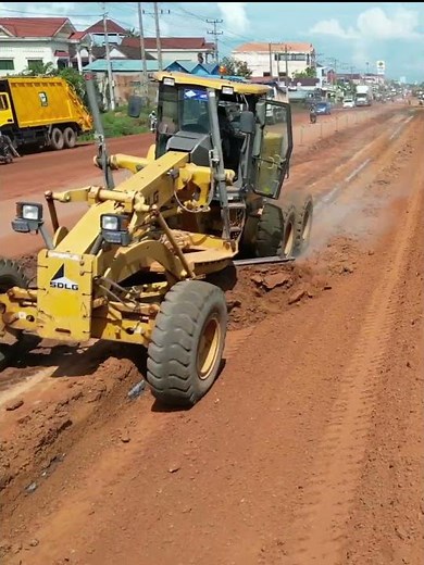 Fast and Smooth Action of Building Road Base by Strong Grader In A Countryside p.128| GradingX