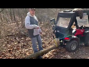 Honda Rancher skidding logs, ATV Log Hitch