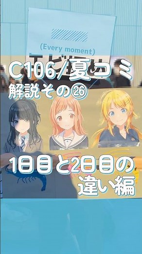 【C106/夏コミ解説その㉖】1日目と2日目の違い編 #コミケ #c106 #チケット #サークル #コミックマーケット #東京 #fyp #参加方法 #ｆｙｐシ゚ #夏コミ #壁サー