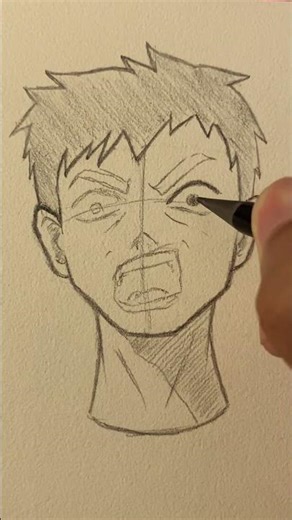 Draw an Angry Expression | Pencil Drawing #shorts