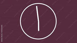 Analog clock spinning animation through the hours Stock Video