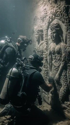Divers Discover Underwater Cave With Mermaid Carvings