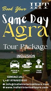 iconic Taj Mahal and the mighty Agra Fort. Discover the beauty of a true wonder of the world on a perfect Taj Mahal trip." #same_day_agra #tajmahal #agrafort #tajmahaltrip #wondersoftheworld #indiatour #travelvibes #heritagewalk #incredibleindia #tajmahal #travelindia #agra #goldentriangletour #india #agratour #exploreindia #culturalheritage #agrafort | India historical tours - Iht | Facebook