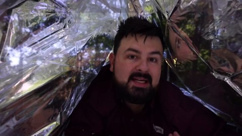 SharpSurvival Shack Emergency Survival Shelter Tent - 2 Person Mylar Tube Tent - Lightweight 8' x 5' All Weather Waterproof Shelter Conserves Heat - Reflective Tents for Camping/Hiking and More