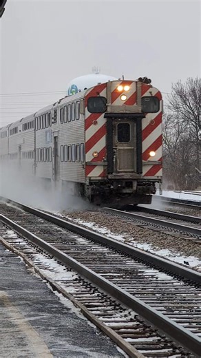 Snowy Train Rides in Chicago. #train #railroad