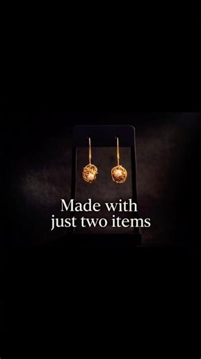 😍Made with just TWO items ✨ simple DIY earrings 🥰😱#diyearrings #handmadejewellry #simplediy