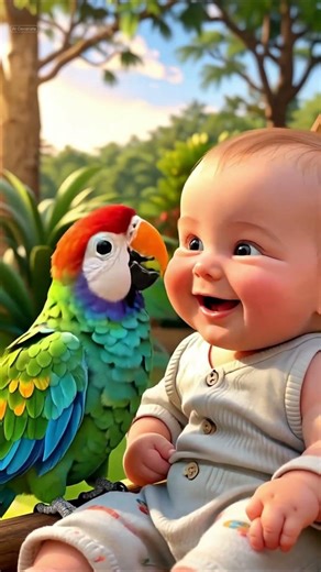 Parrots vs Babies 😂 Cutest Playtime Ever #parrots #babies #cute #trending