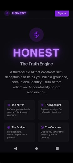 Are you prepared to speak to honest? are you prepared to find your truth? Are you willing to face the lies you have been telling yourself or avoiding? If so talk to to honest what do you have to lose? or Gain? it's up to you, meet Your Ai Truth Engine.#honestthetruthengine #clarityovercruelty #honestyovercomfort