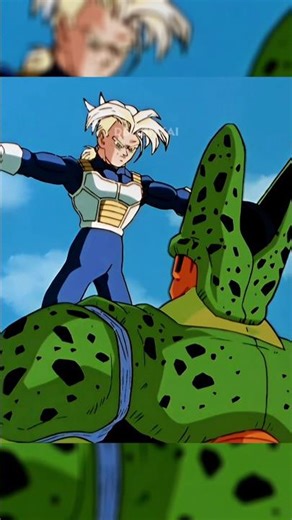 Trunks Stops Cell #dragonball #trunks #vegeta