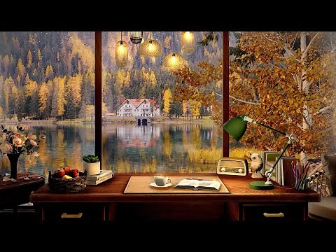 Autumn Rainy Day Ambience with Relaxing Piano Music | Cozy Sounds for Sleep, Study or Relaxation