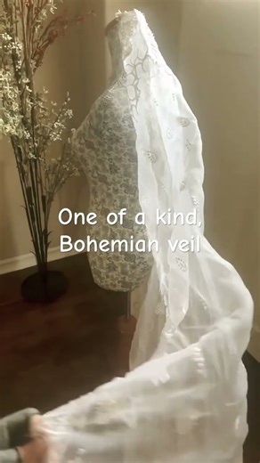 One of a kind, vintage veil in slow motion: a bridal heirloom defined by the bride #bohemianbride
