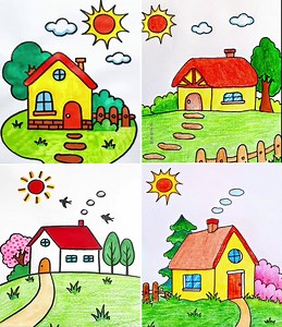 67K views · 846 reactions | How to draw beautiful House  for kids* Easy House drawing . | Simple Drawings | Facebook